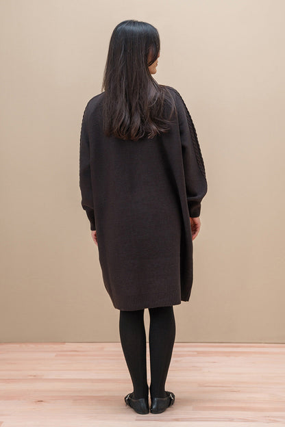 MOCK NECK BALLOON SLEEVE DRESS