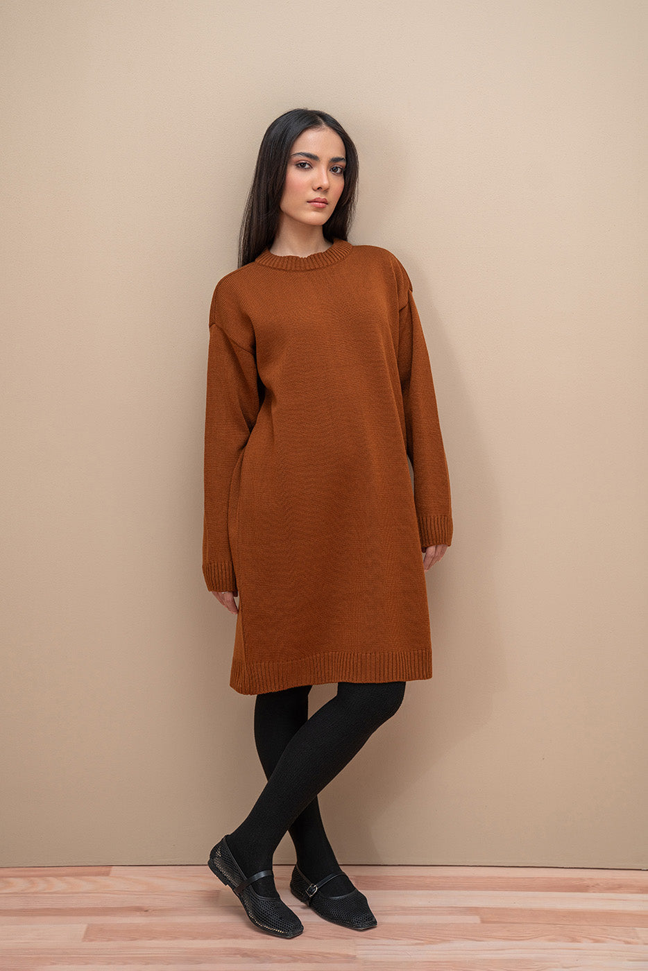 CREW NECK SHORT DRESS