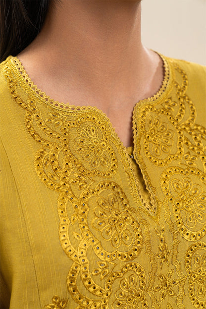 3 PIECE EMBROIDERED SLUB KHADDAR SUIT-MEDALLION BLISS (UNSTITCHED)