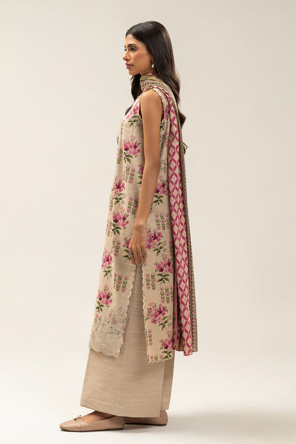 3 PIECE EMBROIDERED SLUB KHADDAR SUIT-LEGO GARDEN (UNSTITCHED)