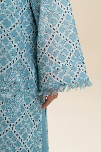 3 PIECE PRINTED SLUB KHADDAR SUIT-SAPPHIRE BLISS (UNSTITCHED)
