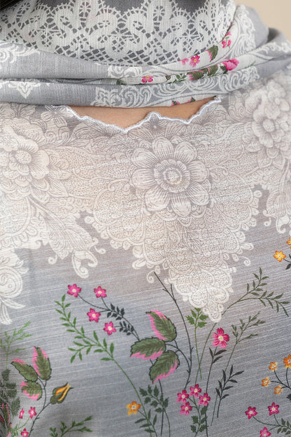 3 PIECE PRINTED SLUB KHADDAR SUIT-ASH BLOOM (UNSTITCHED)