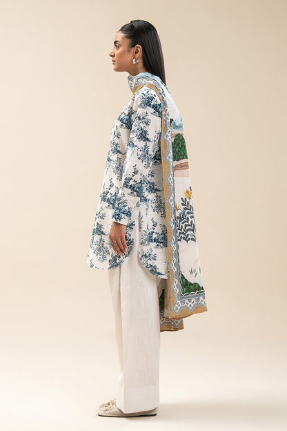 3 PIECE PRINTED SLUB KHADDAR SUIT-WHIMSICAL TALE (UNSTITCHED)
