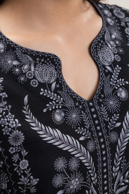 3 PIECE PRINTED SLUB KHADDAR SUIT-VIOLET ORCHID (UNSTITCHED)