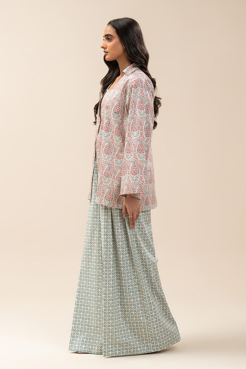 2 PIECE PRINTED CAMBRIC SUIT-PASTEL GLITCH (UNSTITCHED)