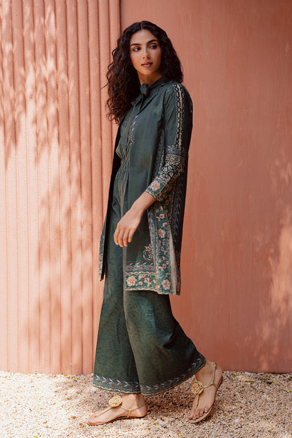 2 PIECE PRINTED LINEN SUIT-PERSIAN PLUM (UNSTITCHED)