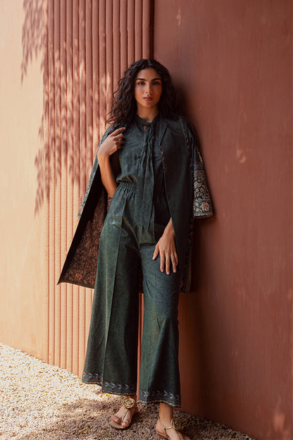 2 PIECE PRINTED LINEN SUIT-PERSIAN PLUM (UNSTITCHED)