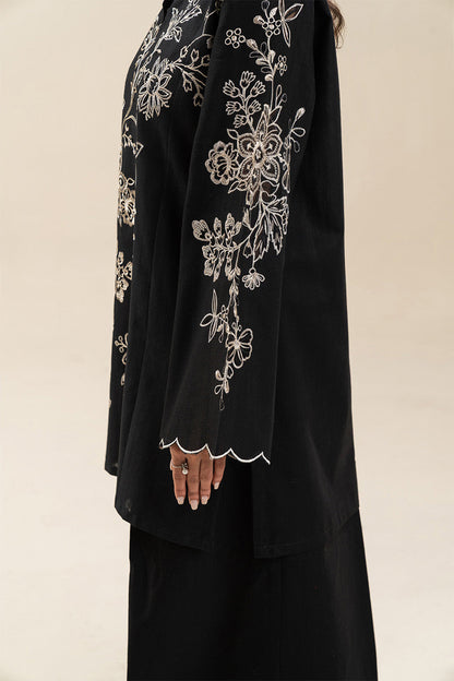 2 PIECE EMBROIDERED SLUB KHADDAR SUIT-OBSIDIAN GLINT (UNSTITCHED)
