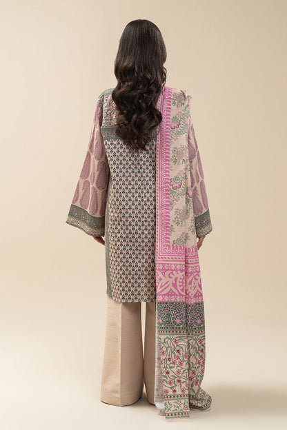 3 PIECE PRINTED SLUB KHADDAR SUIT-FOLK AURA (UNSTITCHED)