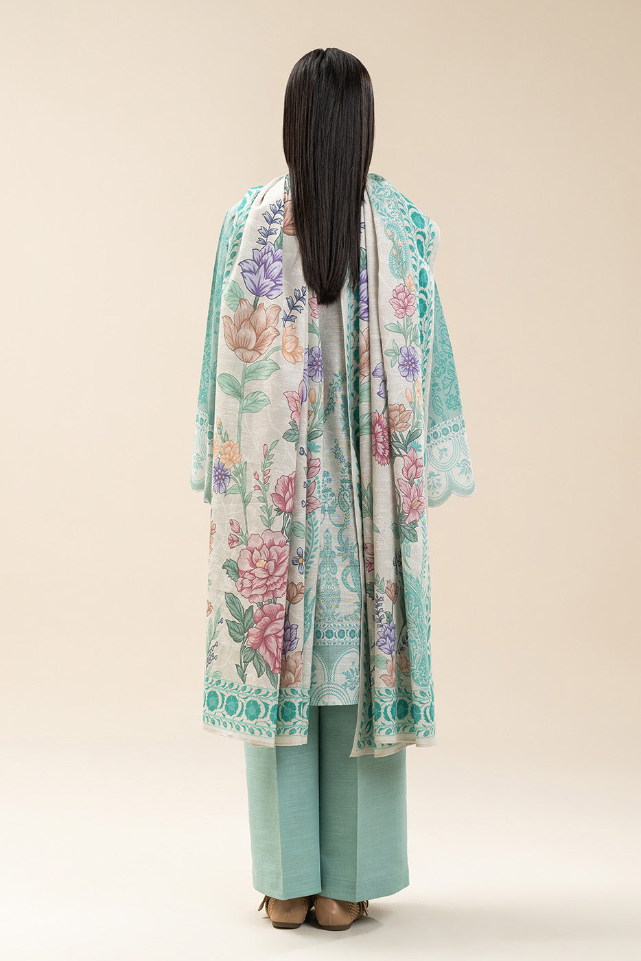 2 PIECE PRINTED SLUB KHADDAR SUIT-SAPPHIRE BLOOM (UNSTITCHED)