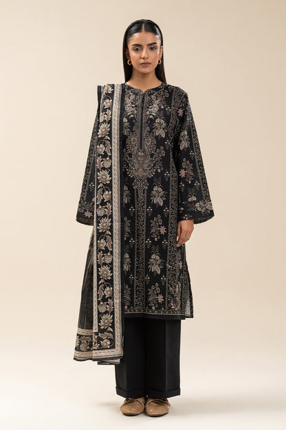 3PIECE PRINTED SLUB KHADDAR SUIT-RAVEN REEF (UNSTITCHED)