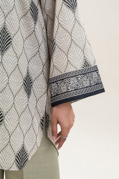 3 PIECE PRINTED SLUB KHADDAR SUIT-ASH GREY (UNSTITCHED)