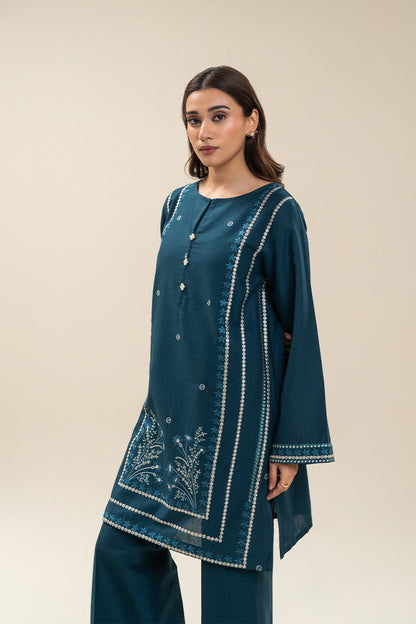 2 PIECE EMBROIDERED MULTI NAPS SUIT-BLUEBELL WHISPER (UNSTITCHED)