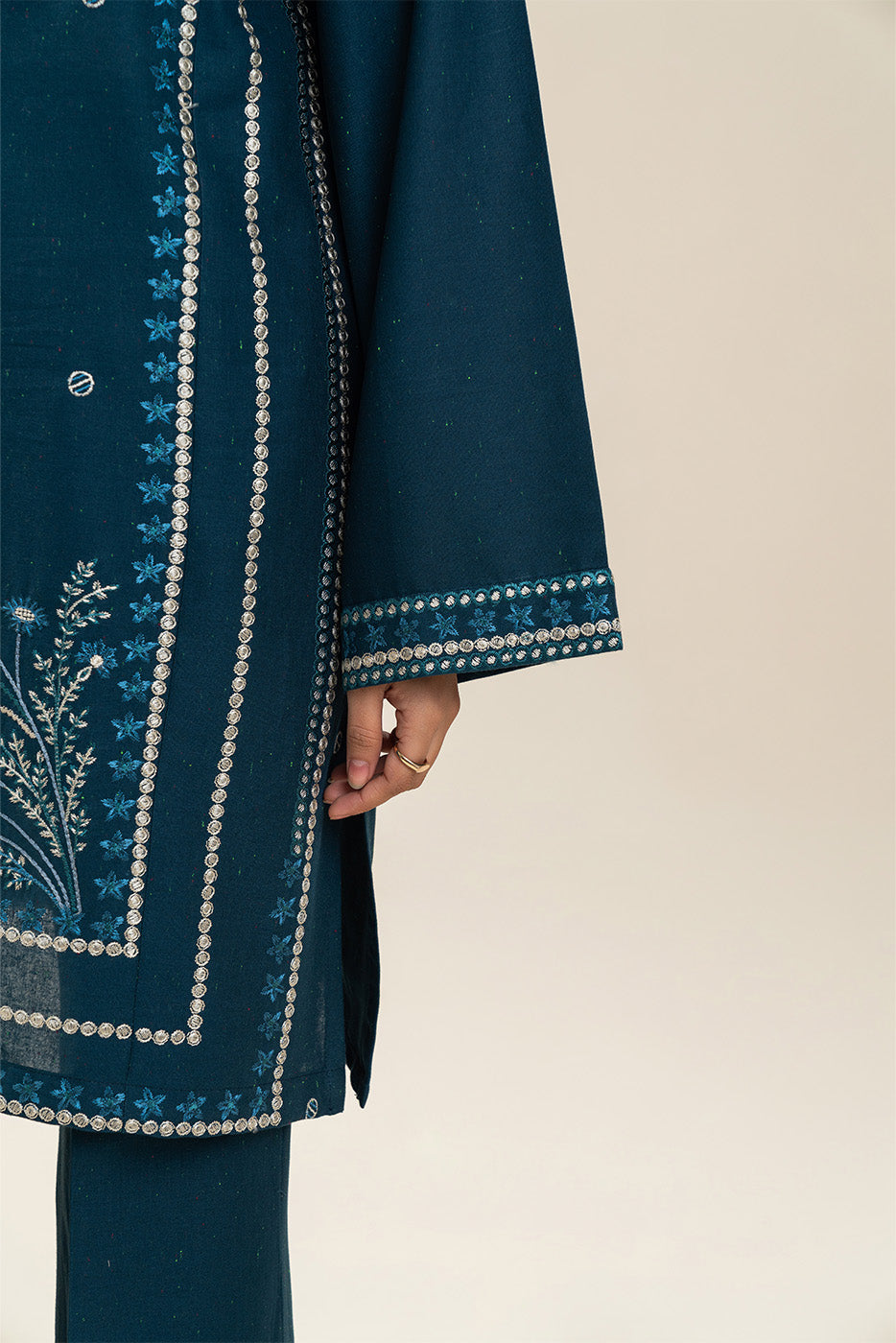 2 PIECE EMBROIDERED MULTI NAPS SUIT-BLUEBELL WHISPER (UNSTITCHED)