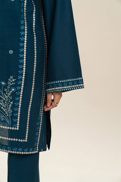 2 PIECE EMBROIDERED MULTI NAPS SUIT-BLUEBELL WHISPER (UNSTITCHED)
