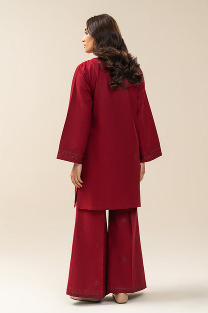 2 PIECE EMBROIDERED MULTI NAPS SUIT-SCARLET MUSE (UNSTITCHED)