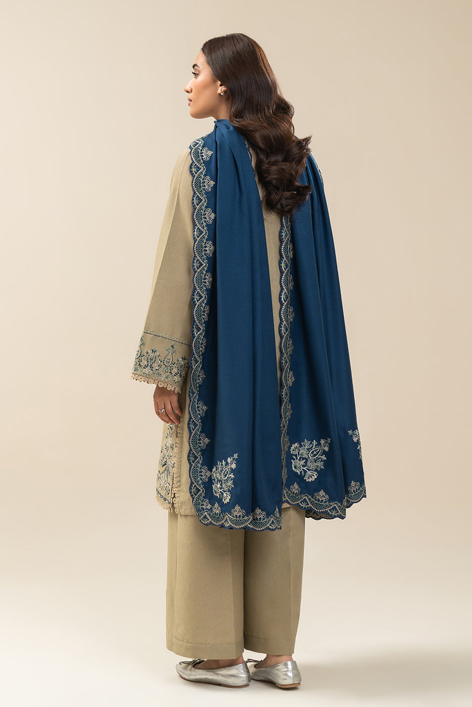 3 PIECE EMBROIDERED MULTI NAPS SUIT-TAUPE MIST (UNSTITCHED)
