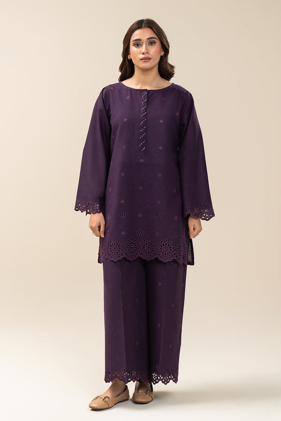 2 PIECE EMBROIDERED MULTI NAPS SUIT-AMETHYST NOIR (UNSTITCHED)