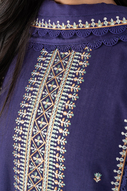 3 PIECE EMBROIDERED SLUB KHADDAR SUT-MAUVE HUES (UNSTITCHED)