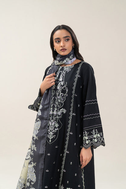 3 PIECE EMBROIDERED SLUB KHADDAR SUIT-MOONLIGHT ECHO (UNSTITCHED)