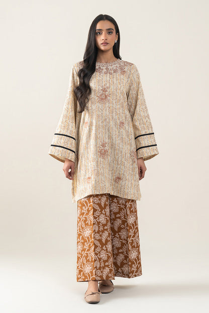 2 PIECE EMBROIDERED KHADDI JQ SUT-PALE IVORY (UNSTITCHED)