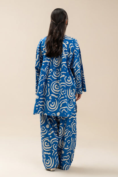 2 PIECE PRINTED COTTON VISCOSE SUIT (PRET)