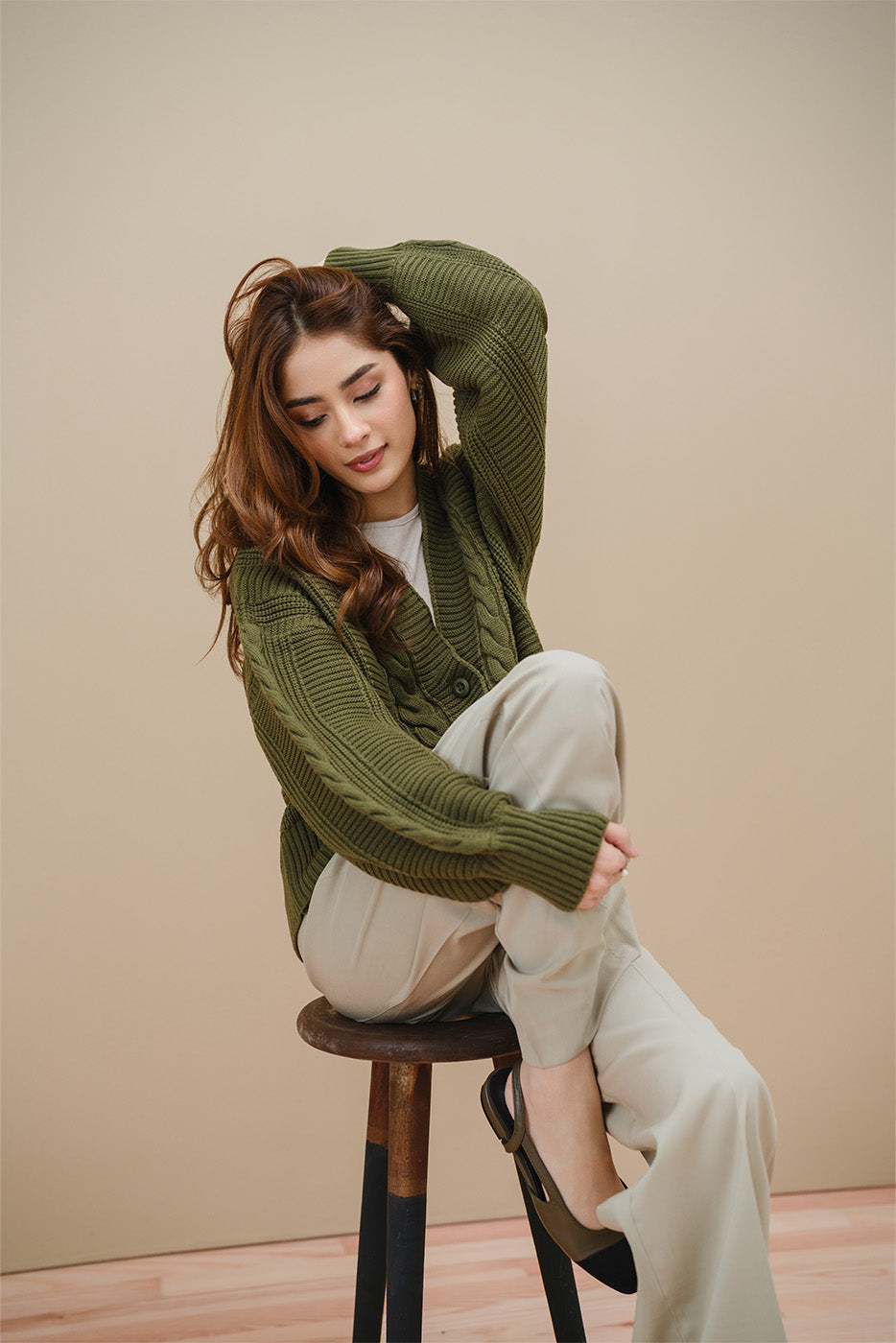 CABLE-KNIT CARDIGAN
