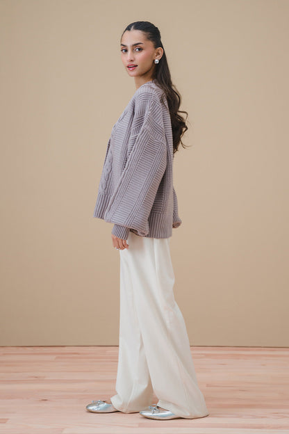 CABLE-KNIT CARDIGAN