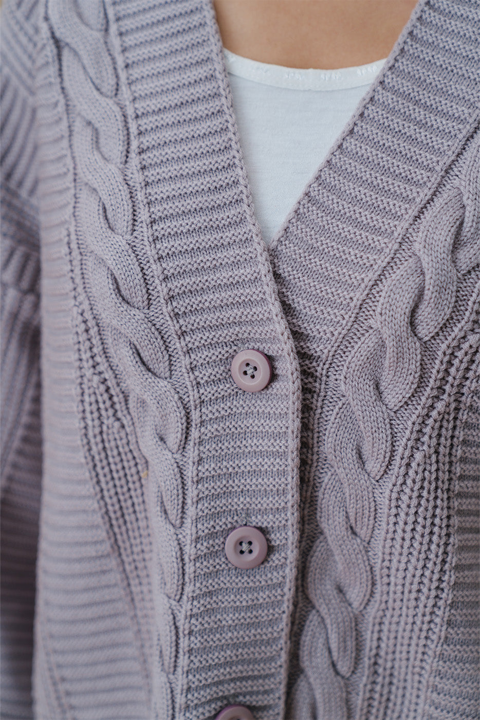 CABLE-KNIT CARDIGAN