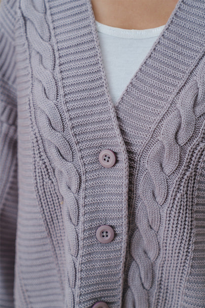 CABLE-KNIT CARDIGAN