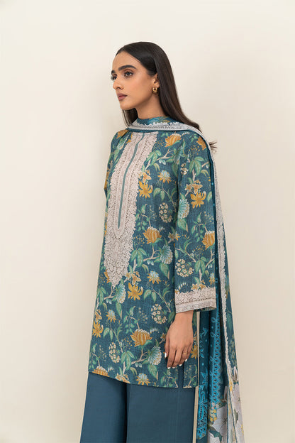 2 PIECE PRINTED LAWN SUIT-MIDNIGHT BLOOM (UNSTITCHED)