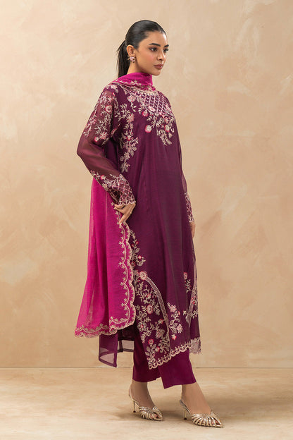 2 PIECE EMBROIDERED ORGANZA SUIT (LUXURY-PRET)