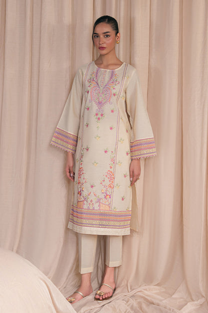2 PIECE EMBROIDERED SPACE DYED SUIT (PRET)