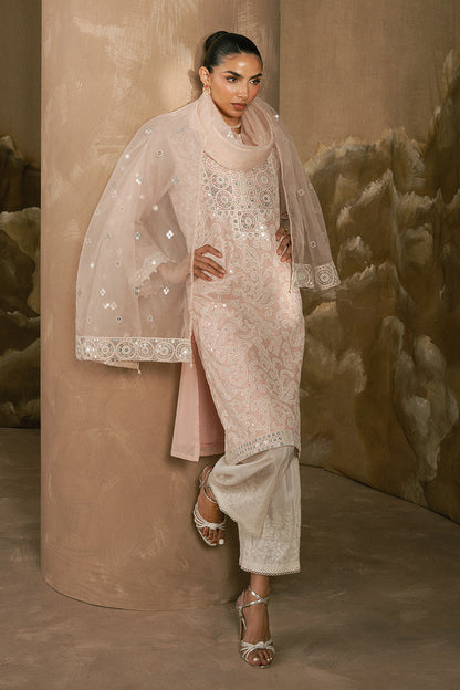 2 PIECE EMBROIDERED PAPER COTTON SUIT (LUXURY-PRET)