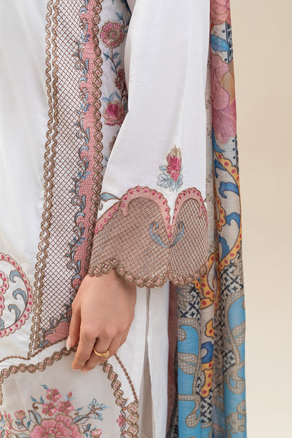 2 PIECE EMBROIDERED COTTON VISCOSE SUIT (PRET)