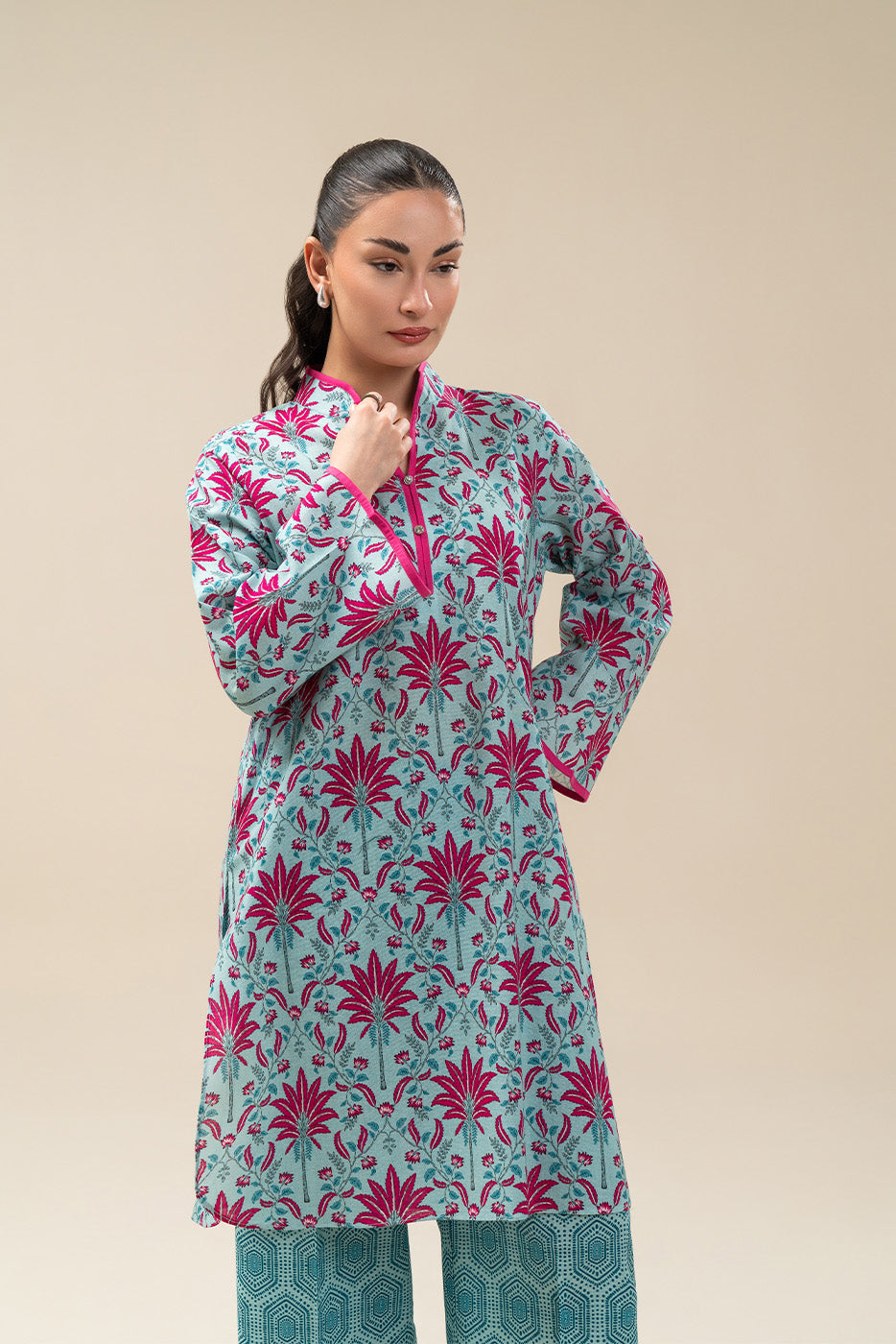 PRINTED KHADDAR SHIRT (PRET)
