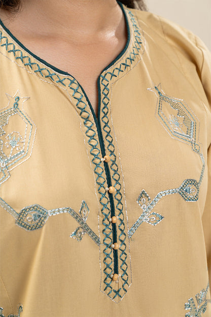 2 PIECE EMBROIDERED CAMBRIC SUIT (PRET)
