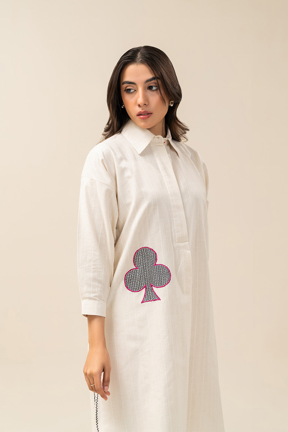 2 PIECE EMBROIDERED DOBBY SUIT (PRET)