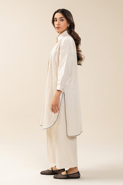 2 PIECE EMBROIDERED DOBBY SUIT (PRET)