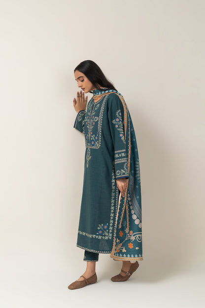 2 PIECE EMBROIDERED SLUB KHADDAR SUIT (PRET)