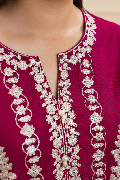 EMBROIDERED TWO TONE SHIRT (PRET)