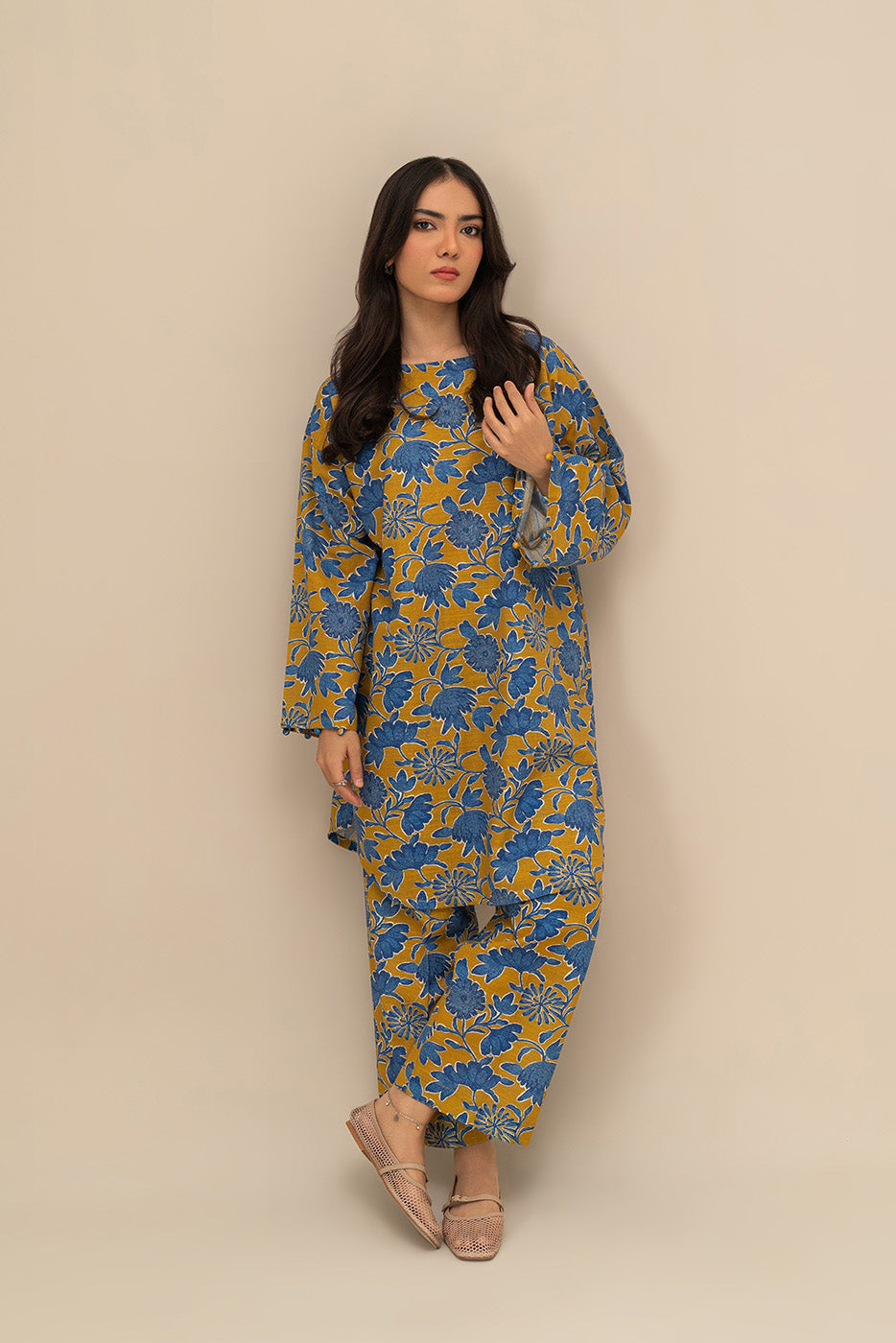 PRINTED KHADDAR SHIRT (PRET)