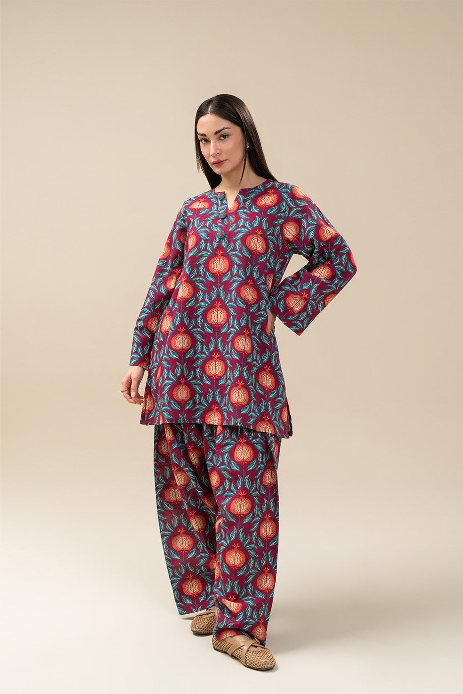 PRINTED KHADDAR SHIRT (PRET)