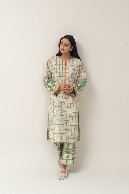 BASIC KHADDAR JACQUARD SHIRT (PRET)