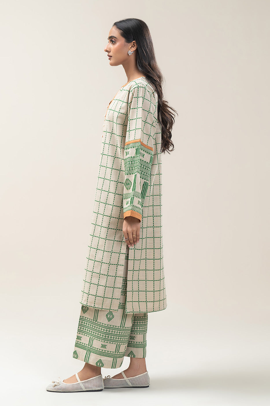 BASIC KHADDAR JACQUARD SHIRT (PRET)