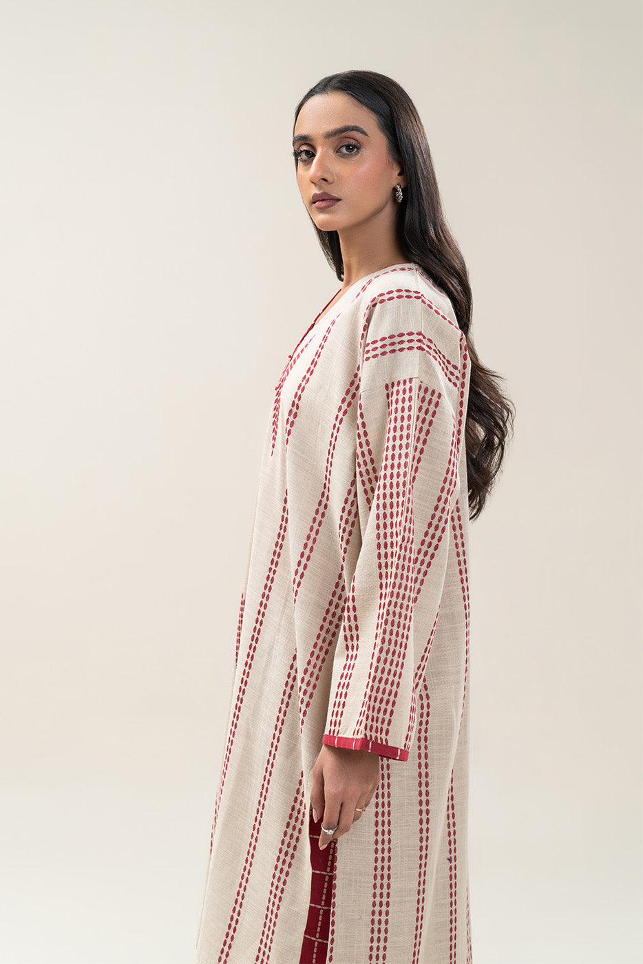 BASIC KHADDAR JACQUARD SHIRT (PRET)